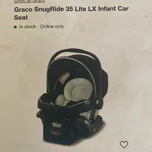 Brand new infant car seat Graco snugride 35Lite Lx. Black and gray